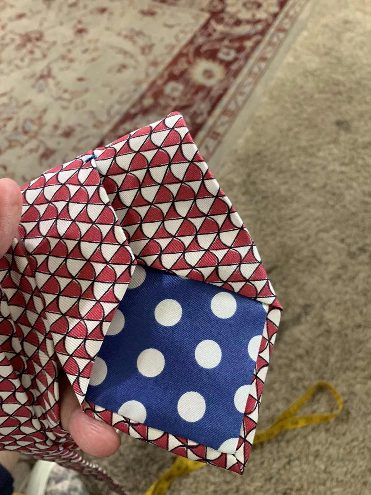 Paul Smith Ties Pocketsquares Paul Smith Geo print silk Tie Red