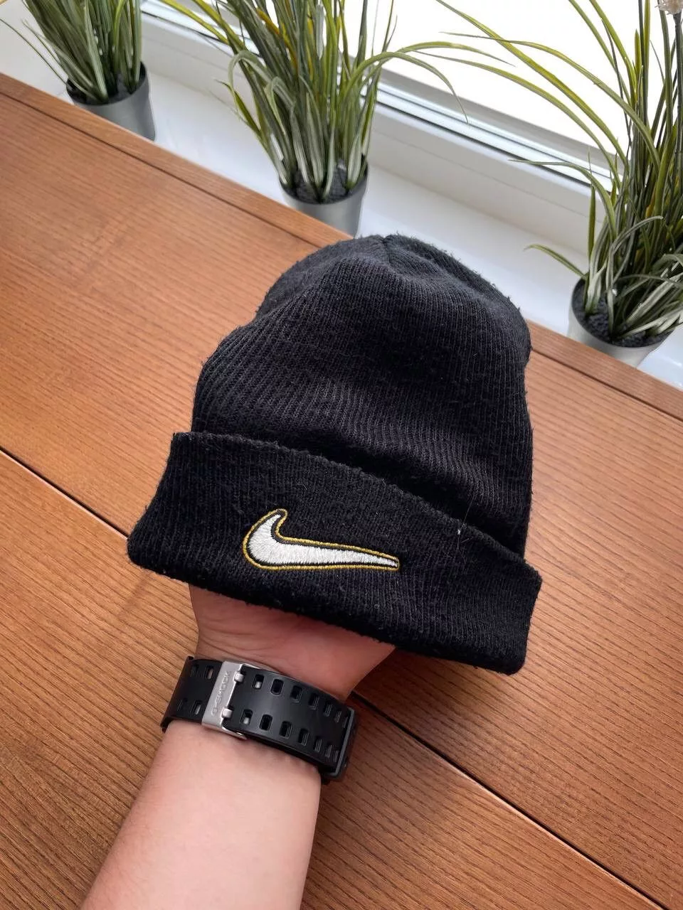 Nike Hats Nike × Vintage Vintage Nike Y2K 90’s Big Swoosh Logo Black Hat Beanie OS Streetwear