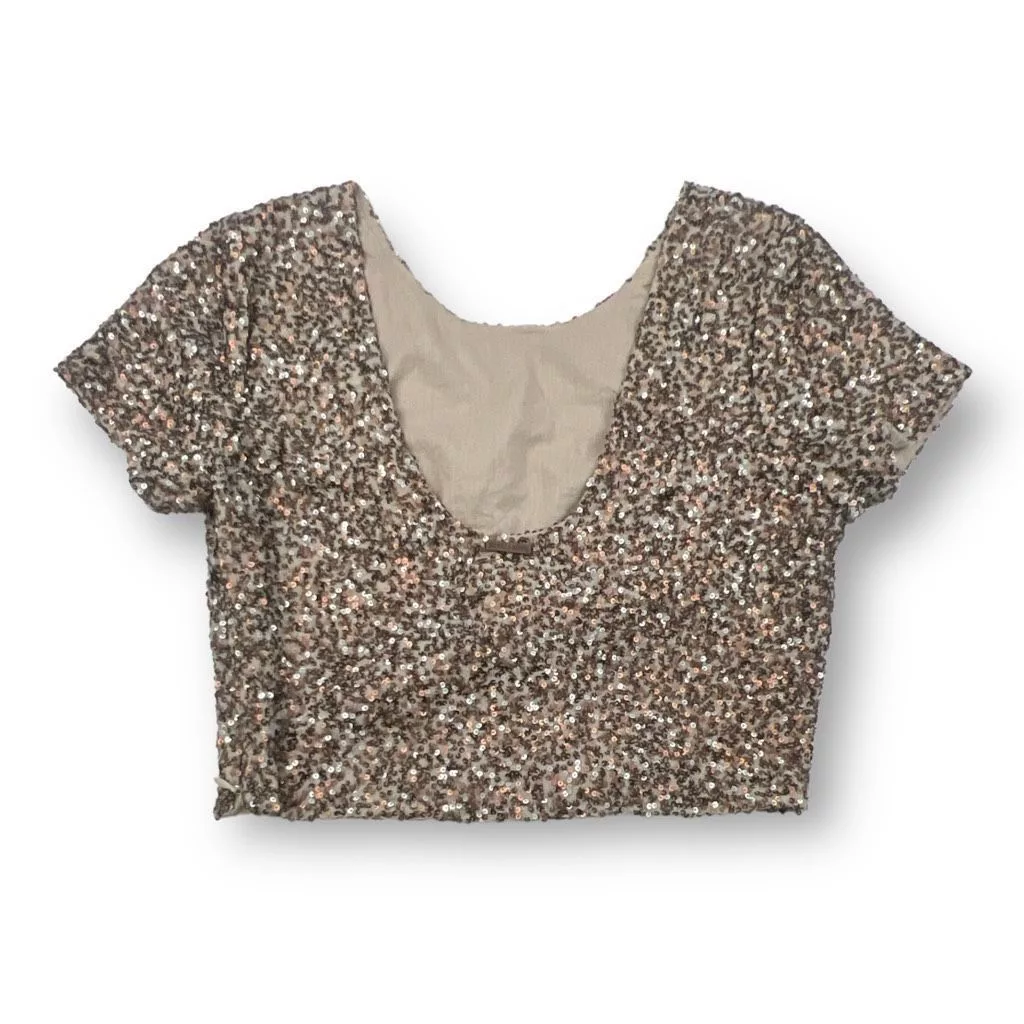Billabong Blouses Billabong Sequin Cropped Top Size Small Brown