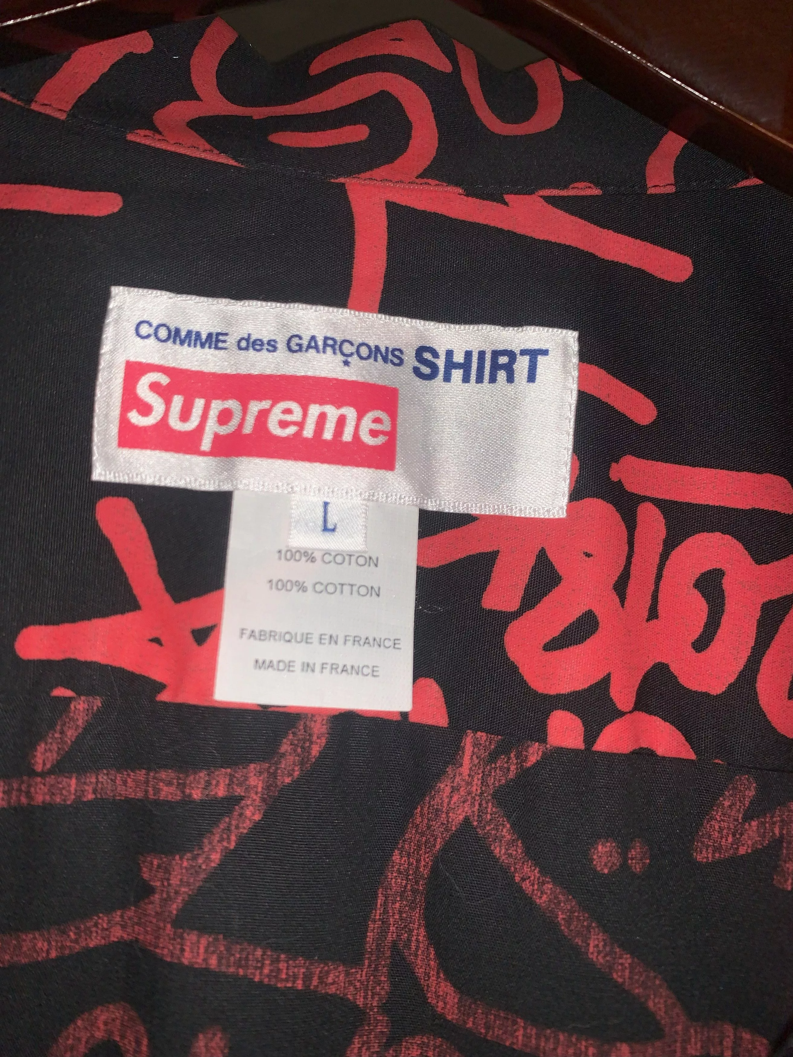 Supreme Shirts Button Ups Supreme CDG FW18 Zip Up Shirt Black