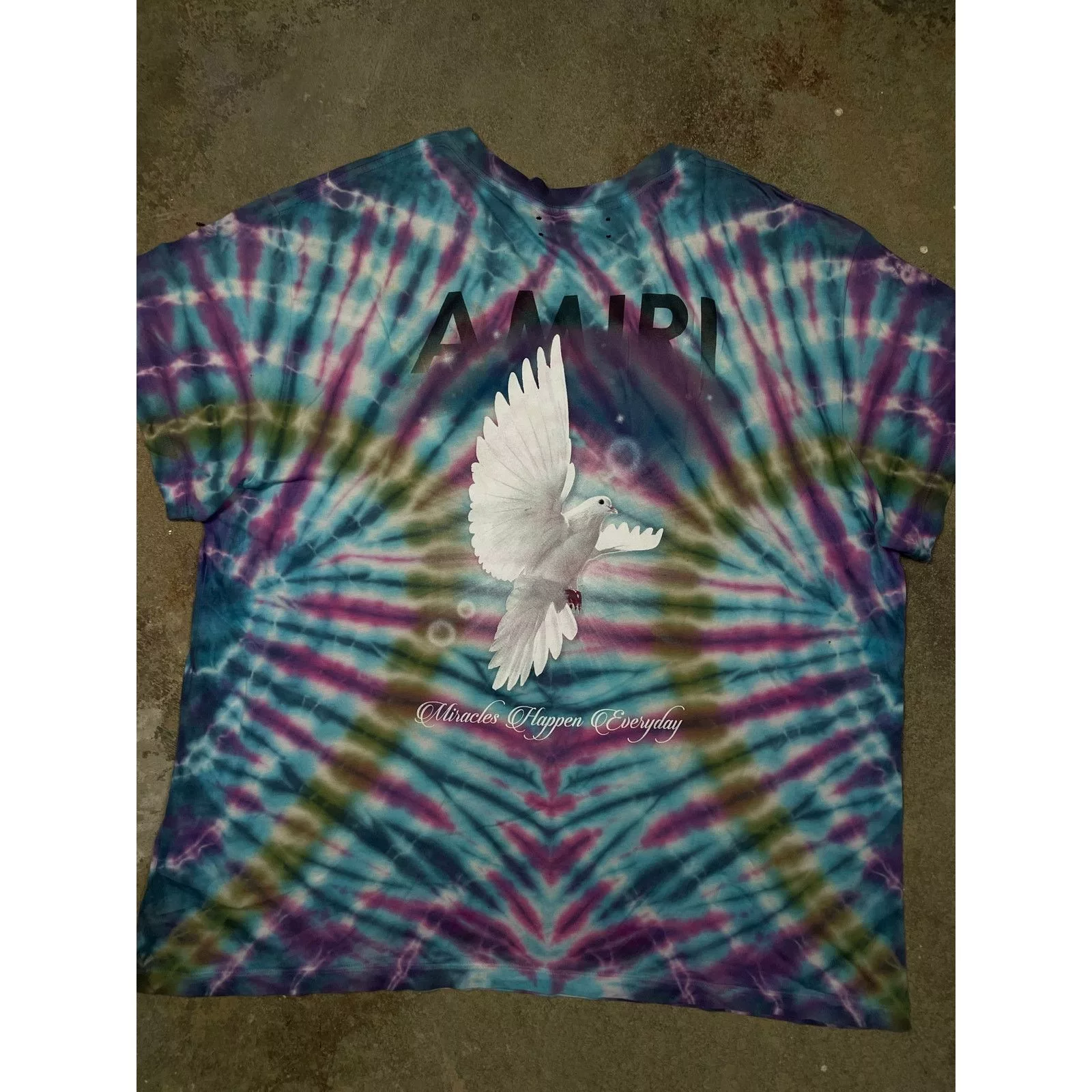 Amiri Short Sleeve T Shirts Amiri Tie Dye Dove Tee XL Used Multi