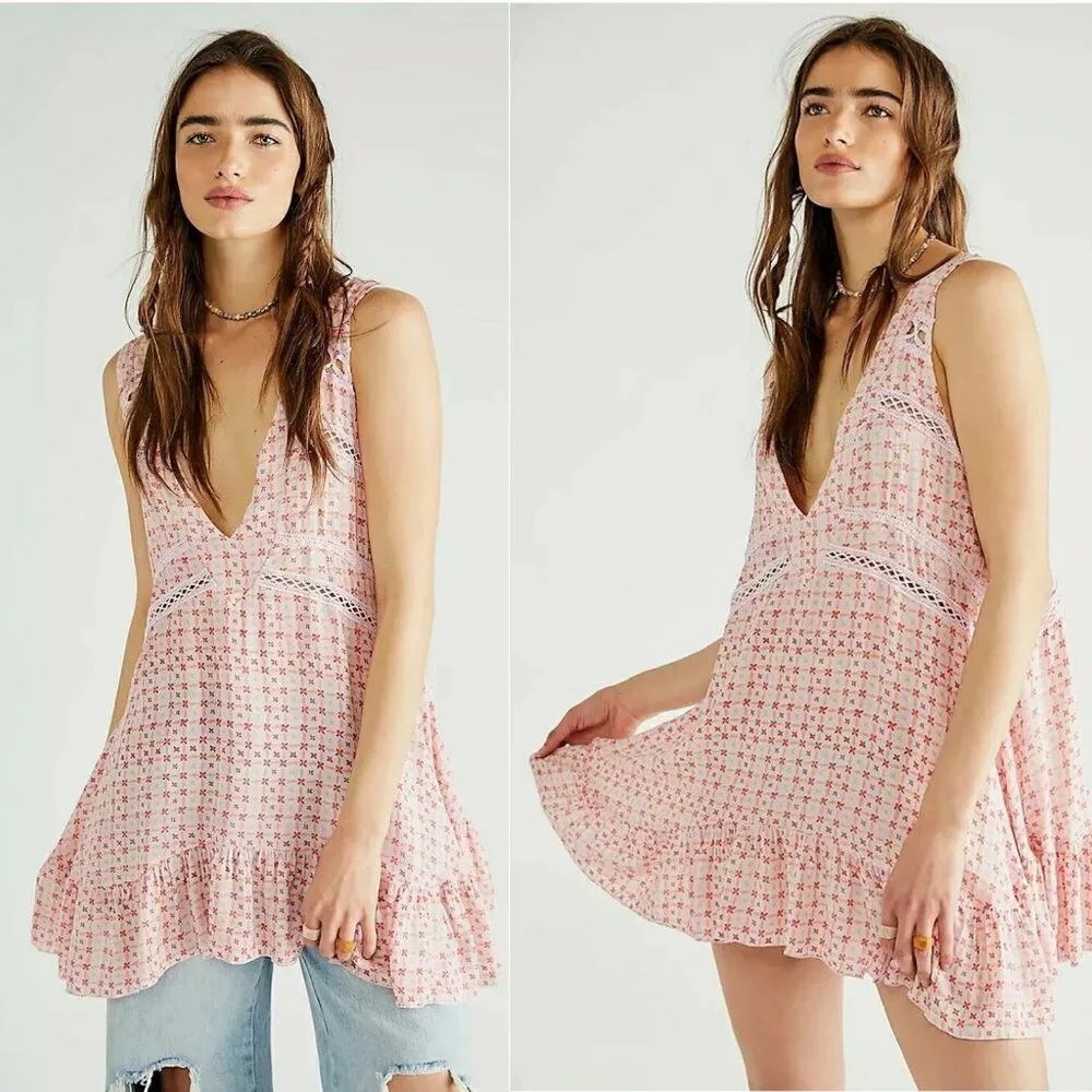Free People Mini Dresses New Free People Let It Happen Mini Slip Dress Size S White