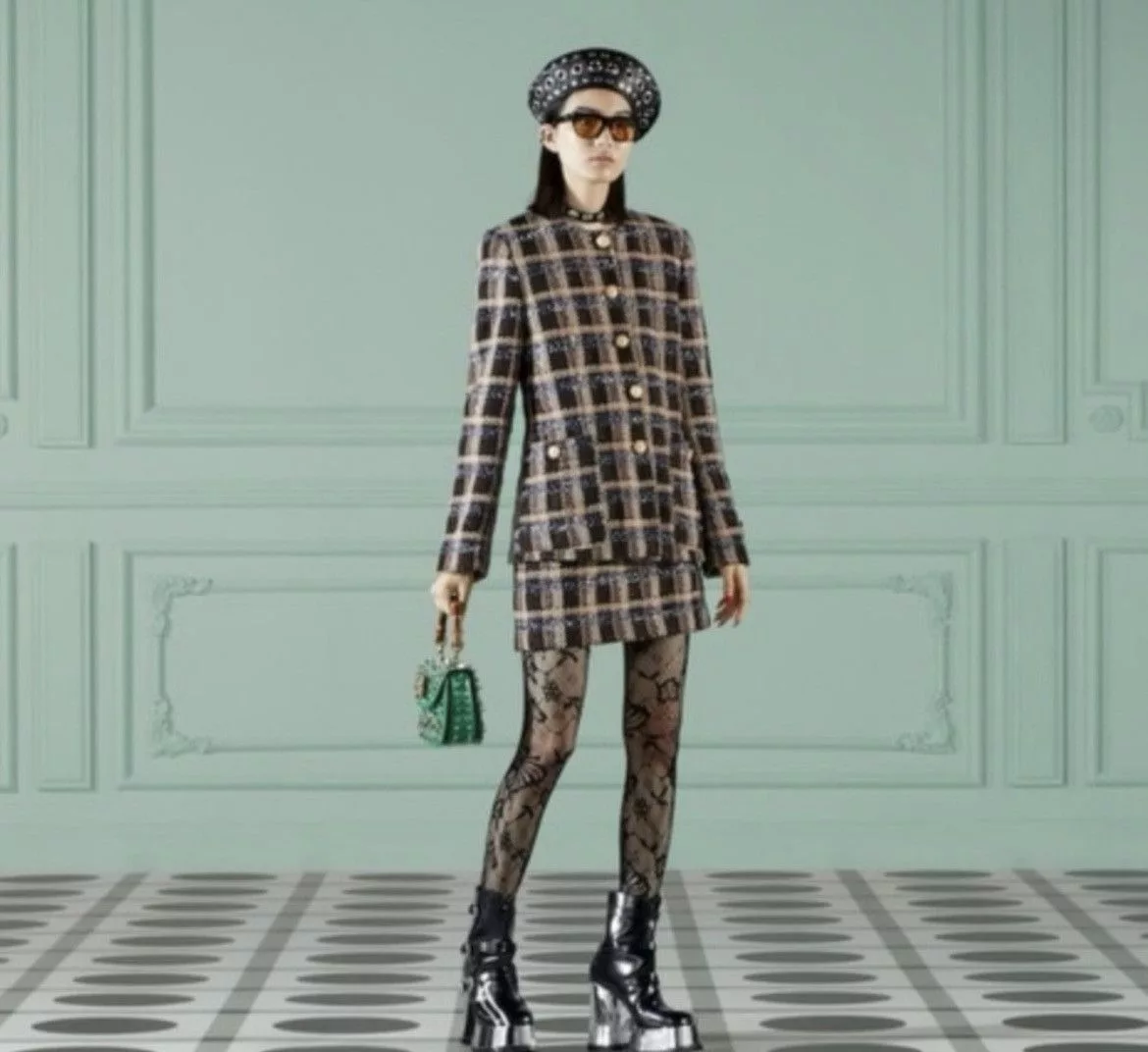 Gucci Jackets Gucci Tartan Tween Wool Jacket and Skirt Set Multi