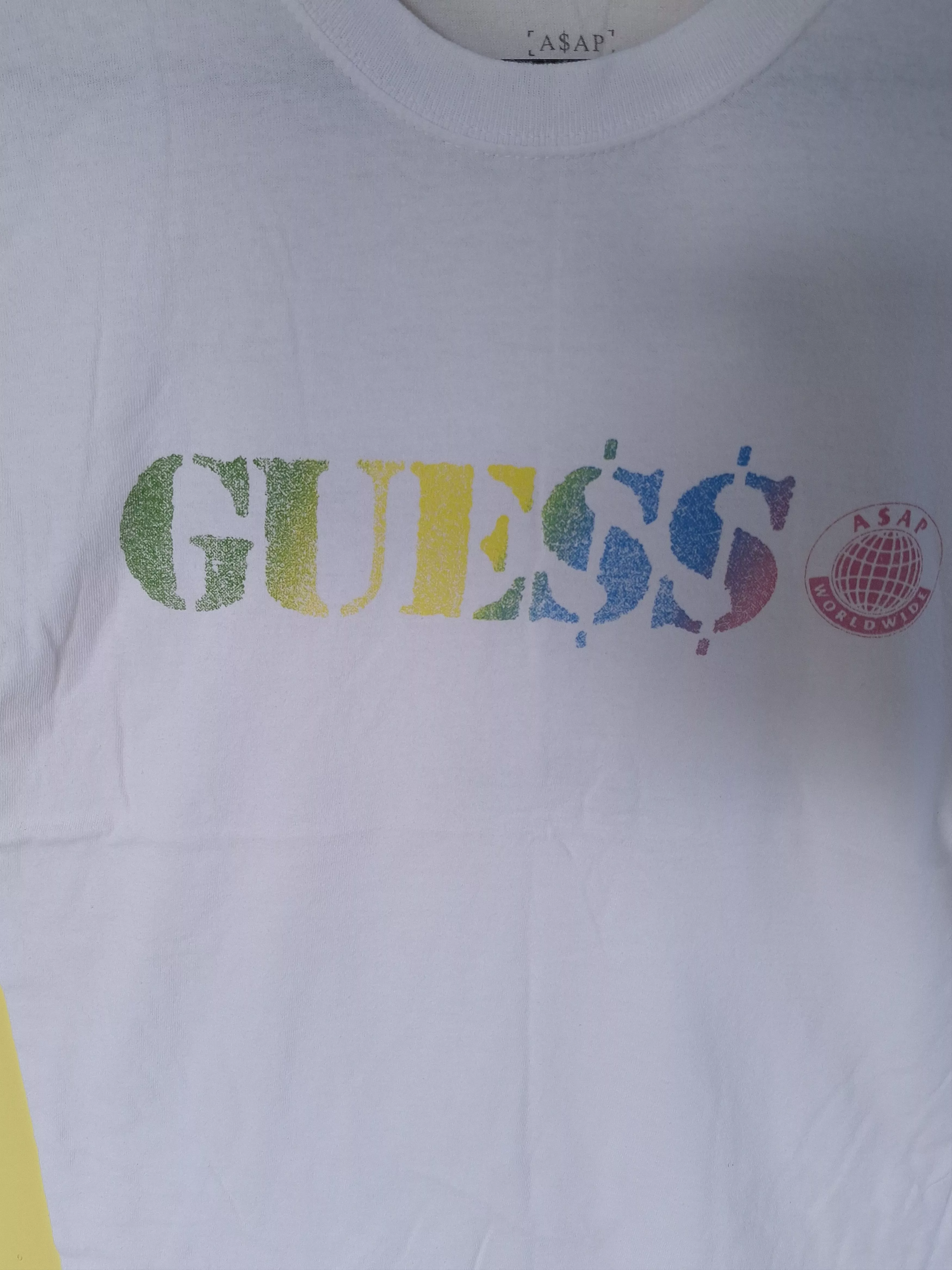 A$AP Rocky Short Sleeve T Shirts A$AP Rocky × Guess Guess Asap Tees t shirt White