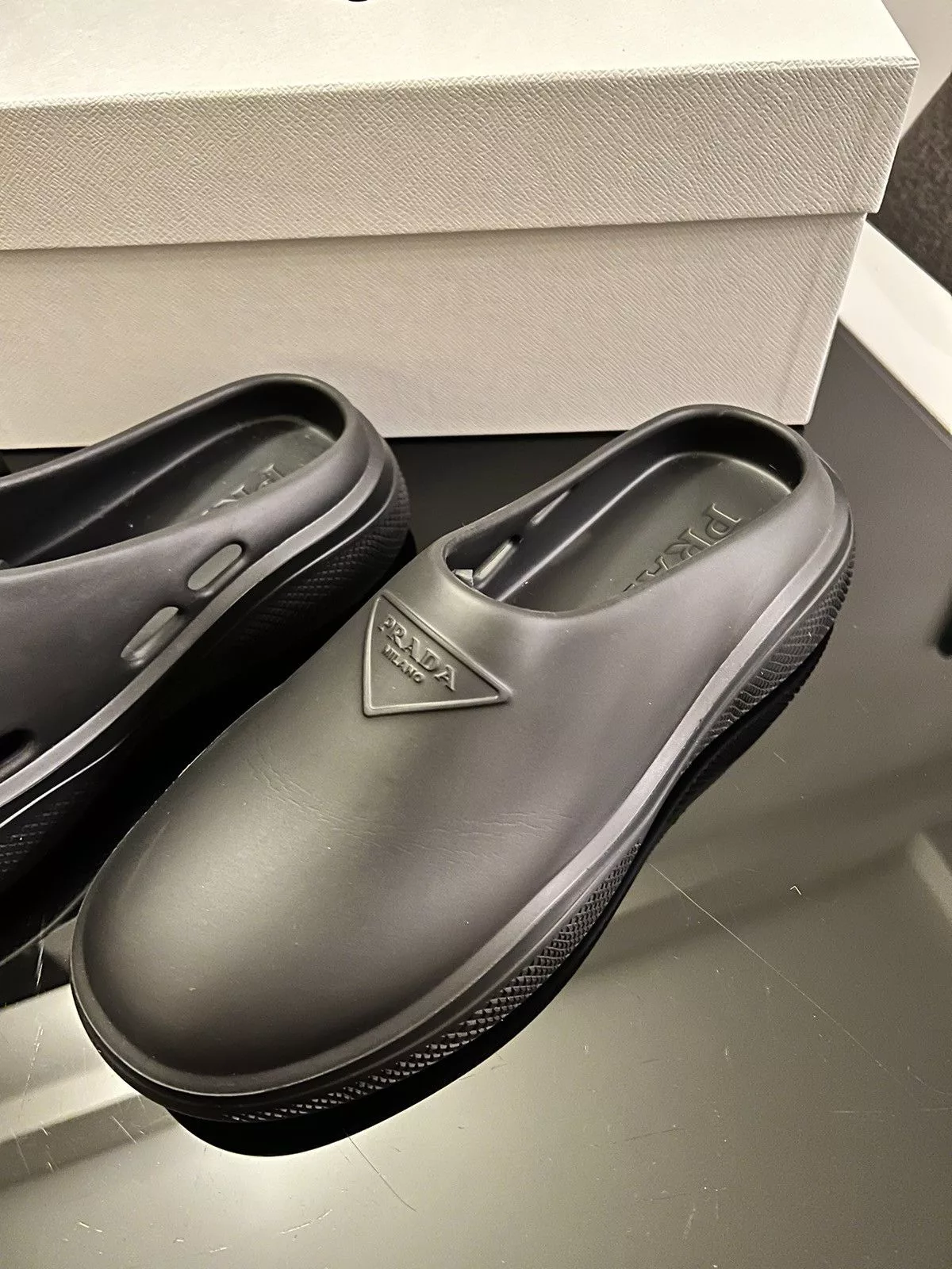 Prada Slip Ons BNIB - Prada Foam Rubber Mules Black