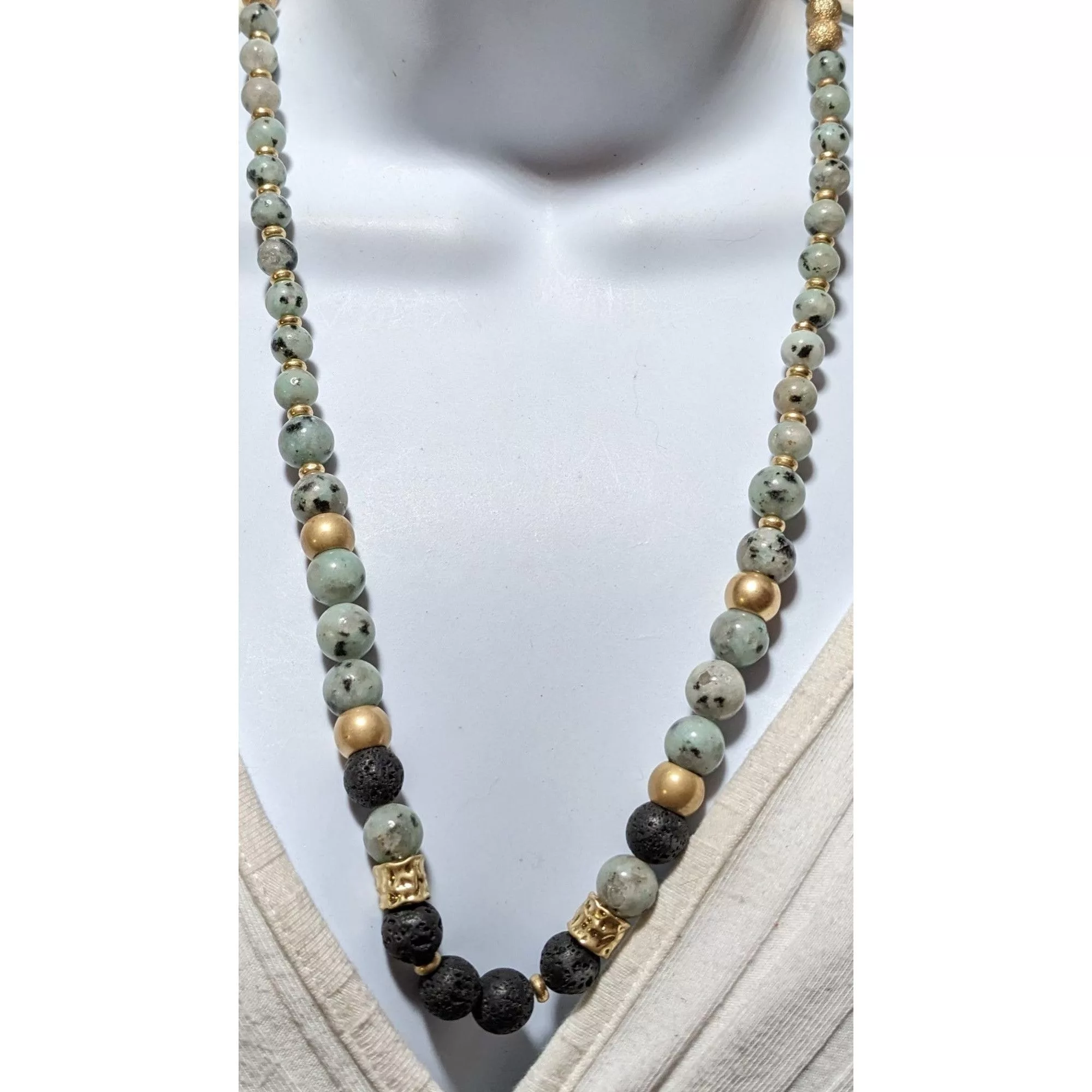 Other Necklaces Other Lava Agate Beaded Necklace Multi