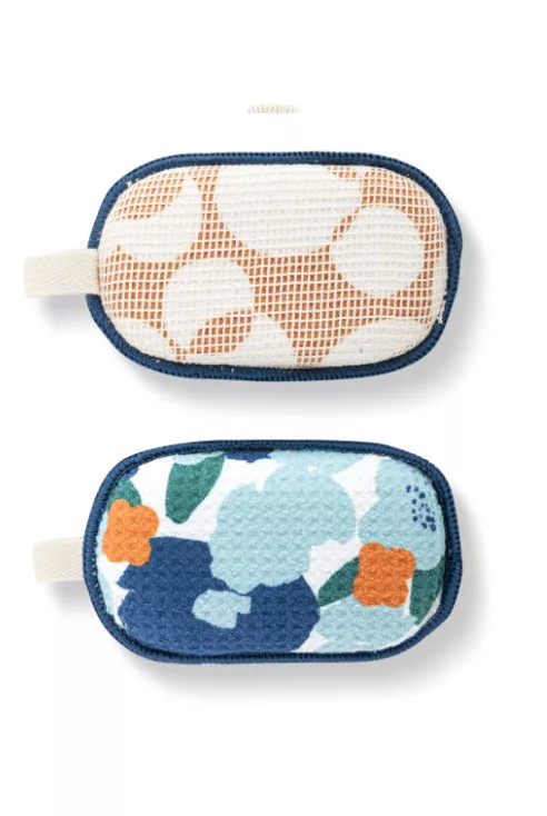 Absorbent Sponges Blue Orange Poppy S/2