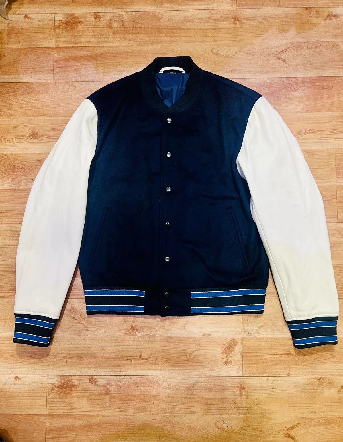 Hugo Boss Leather Jackets HUGO BOSS VARSITY JACKET Blue