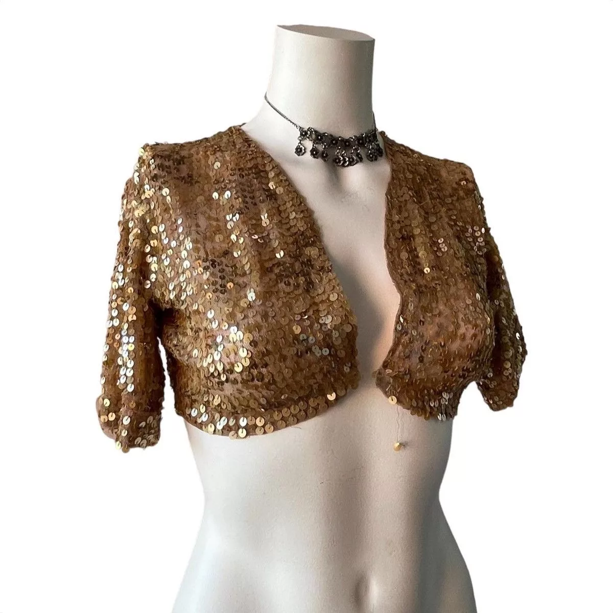 Vintage Blouses Vintage Y2k top Gold