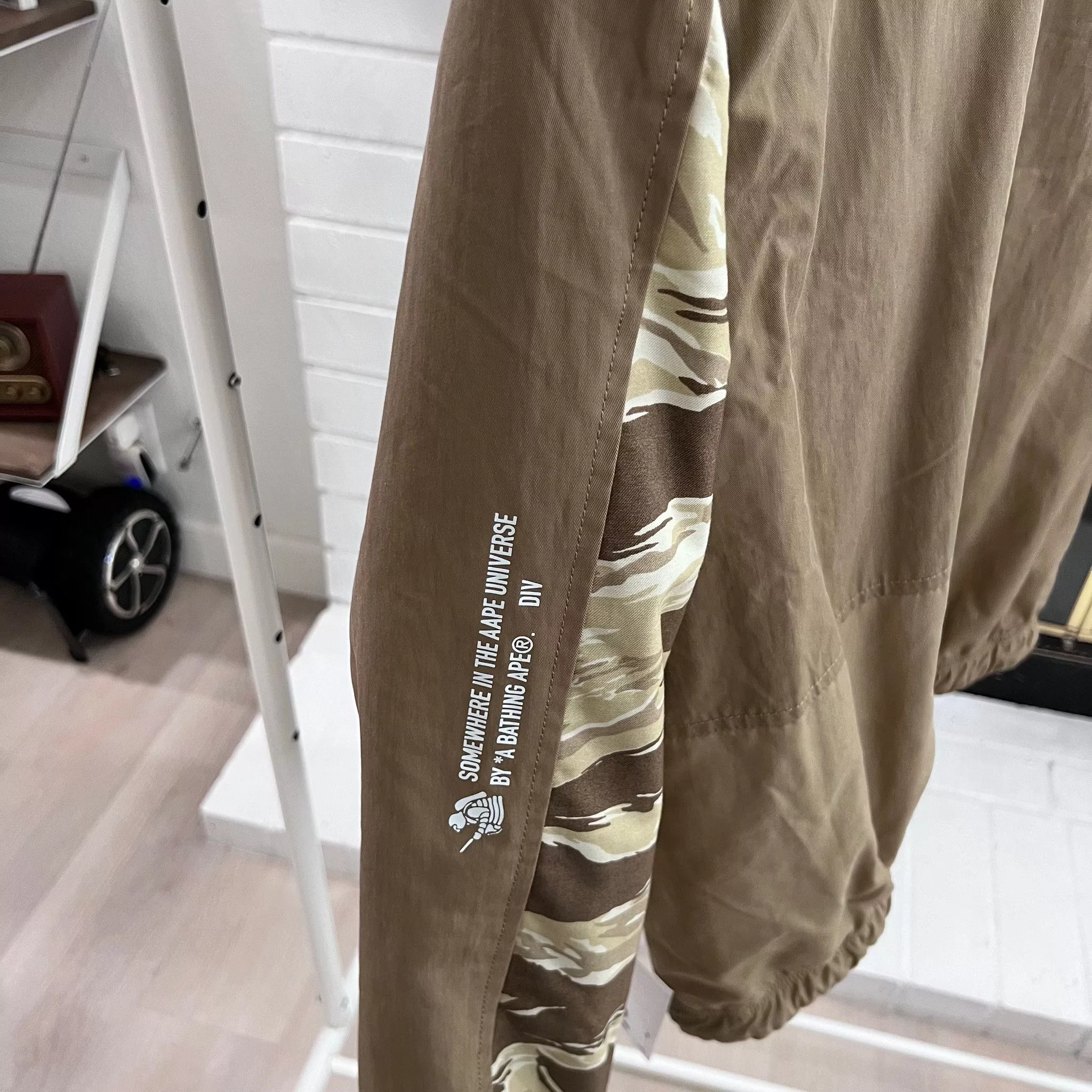 Aape Light Jackets AAPE by Bape Light Beige Khaki Reversible Camo Bomber Jacket Multi
