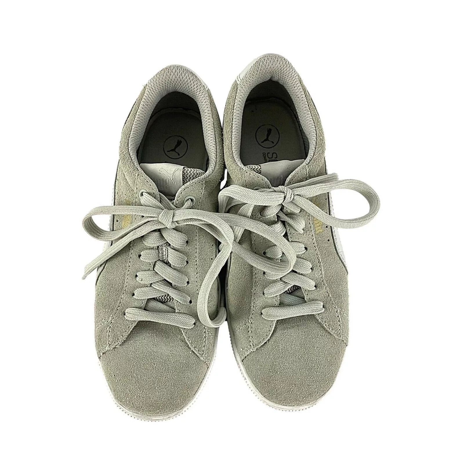 Puma Low Top Sneakers Puma Suede Platform Vikky Sneakers Soft Foam Gray Size 6