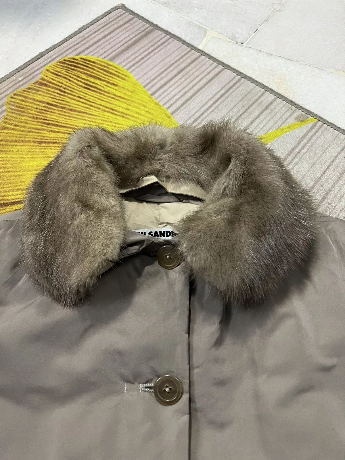 Designer Light Jackets Designer × Jil Sander 💥 RARE JIL SANDER FUR COLLAR Gray Vintage