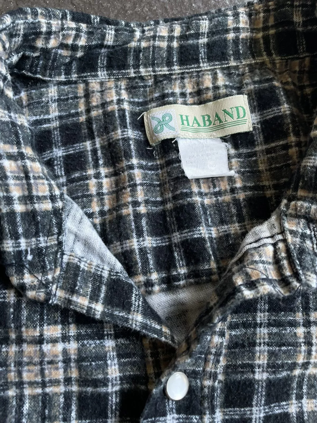 Haband Shirts Button Ups Vintage Haband Black Flannel