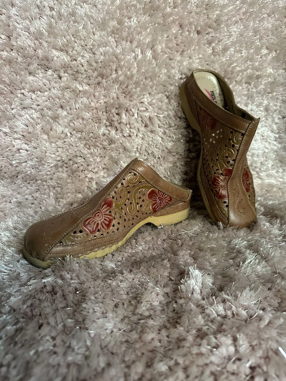 Other Mules Other PIKOLINOS Leather Embroidered Mules Eco Friendly Clogs Brown