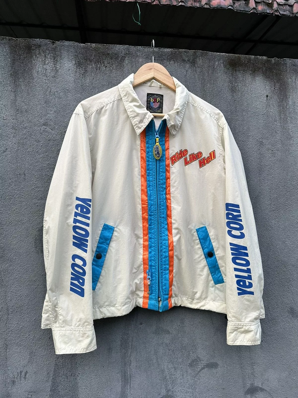 YELLOW CORN Light Jackets 👹Yellow Corn RIDE LIKE HELL Detroit Style Jacket White
