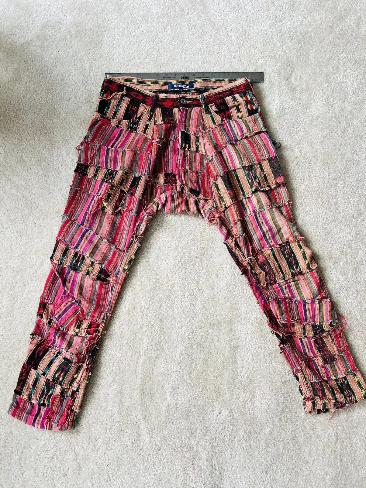 Junya Watanabe Casual Pants SS 2005 Junya Watanabe Patchwork Scraps Mountaineering Pants Red