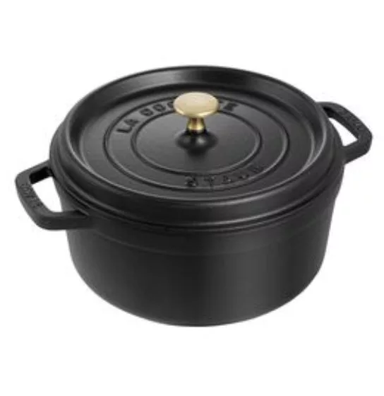 Staub 4 QT Round Cocotte Black