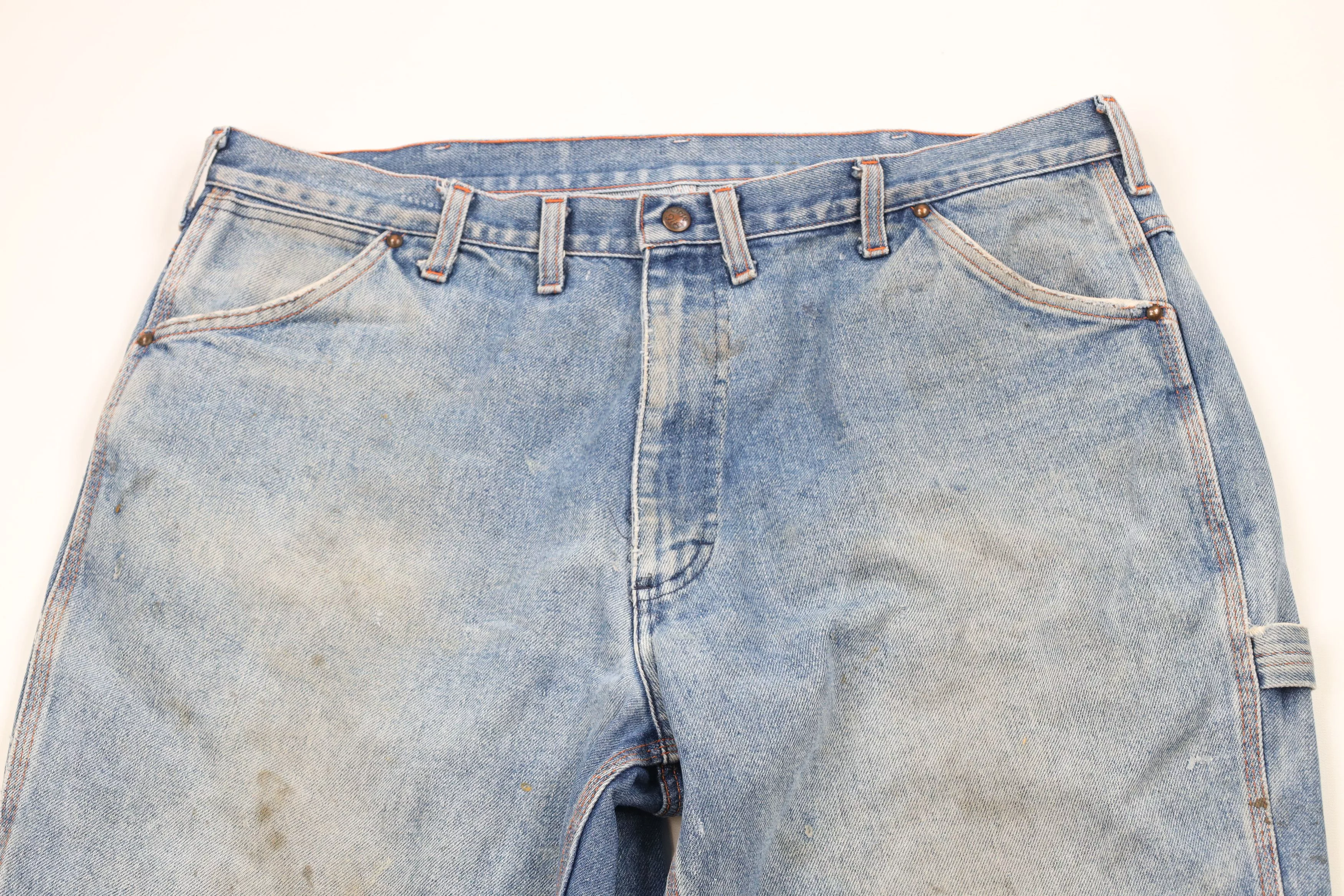 Vintage Denim Vintage 90s Big Mac Wide Leg Dungaree Work Denim Jeans Blue