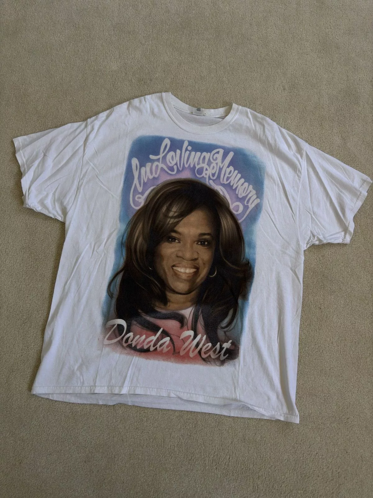 Kanye West Short Sleeve T Shirts Kanye West In loving memory tee White