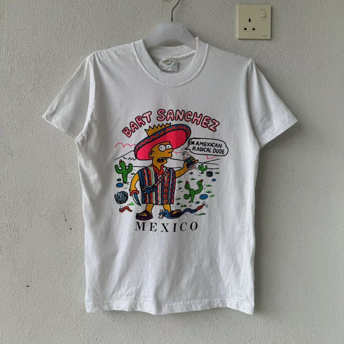The Simpsons Short Sleeve T Shirts The Simpsons × Vintage BART SANCHEZ MEXICO the simpsons t shirt White