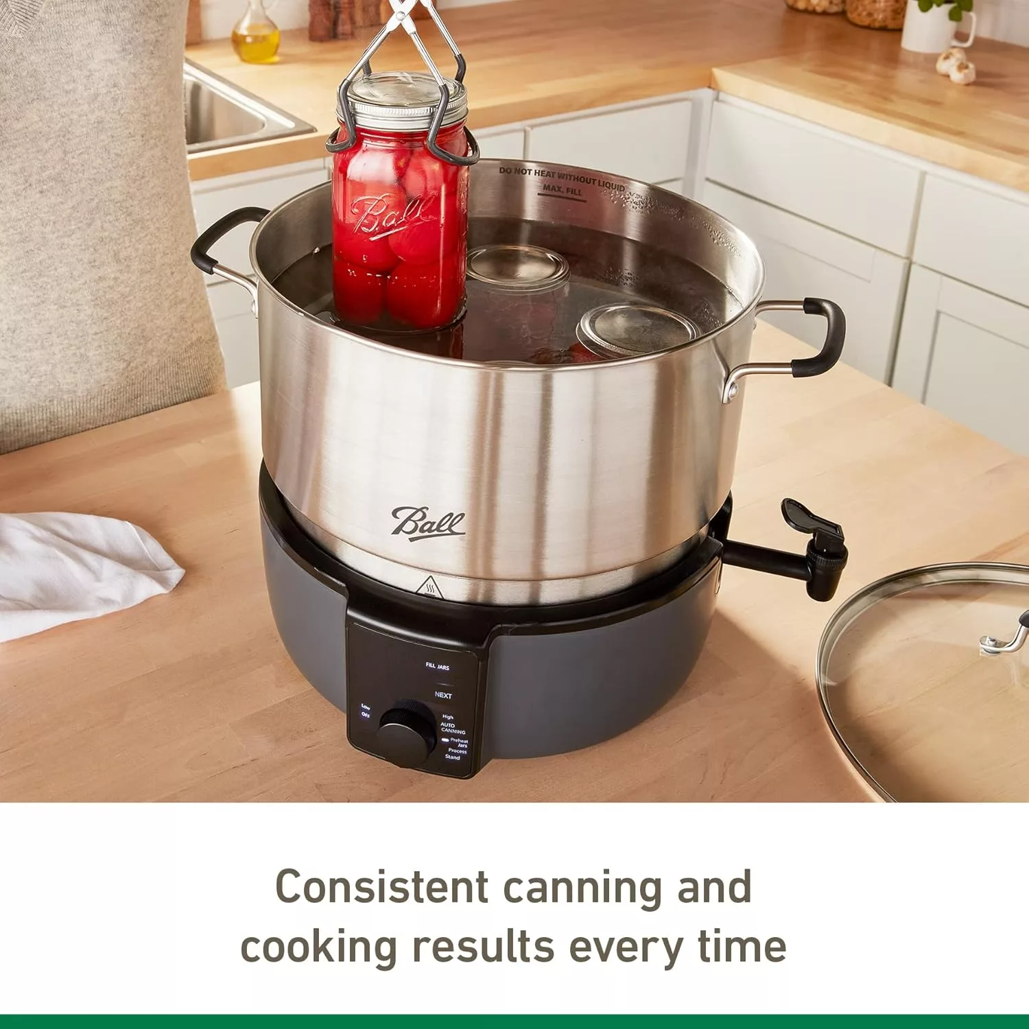 Ball EasyCanner Electric Water Bath Canner, 21-Quart Capacity, Automated Heating, Multicooker & Steamer Functionality