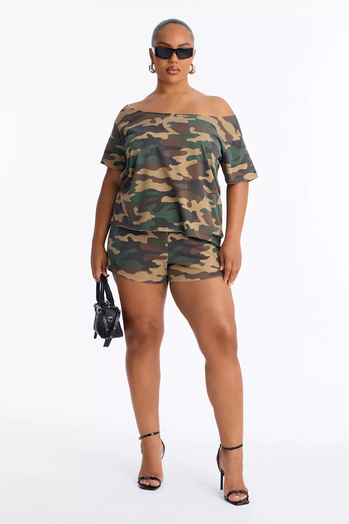 Veronica Camo Short Set - Olive/combo