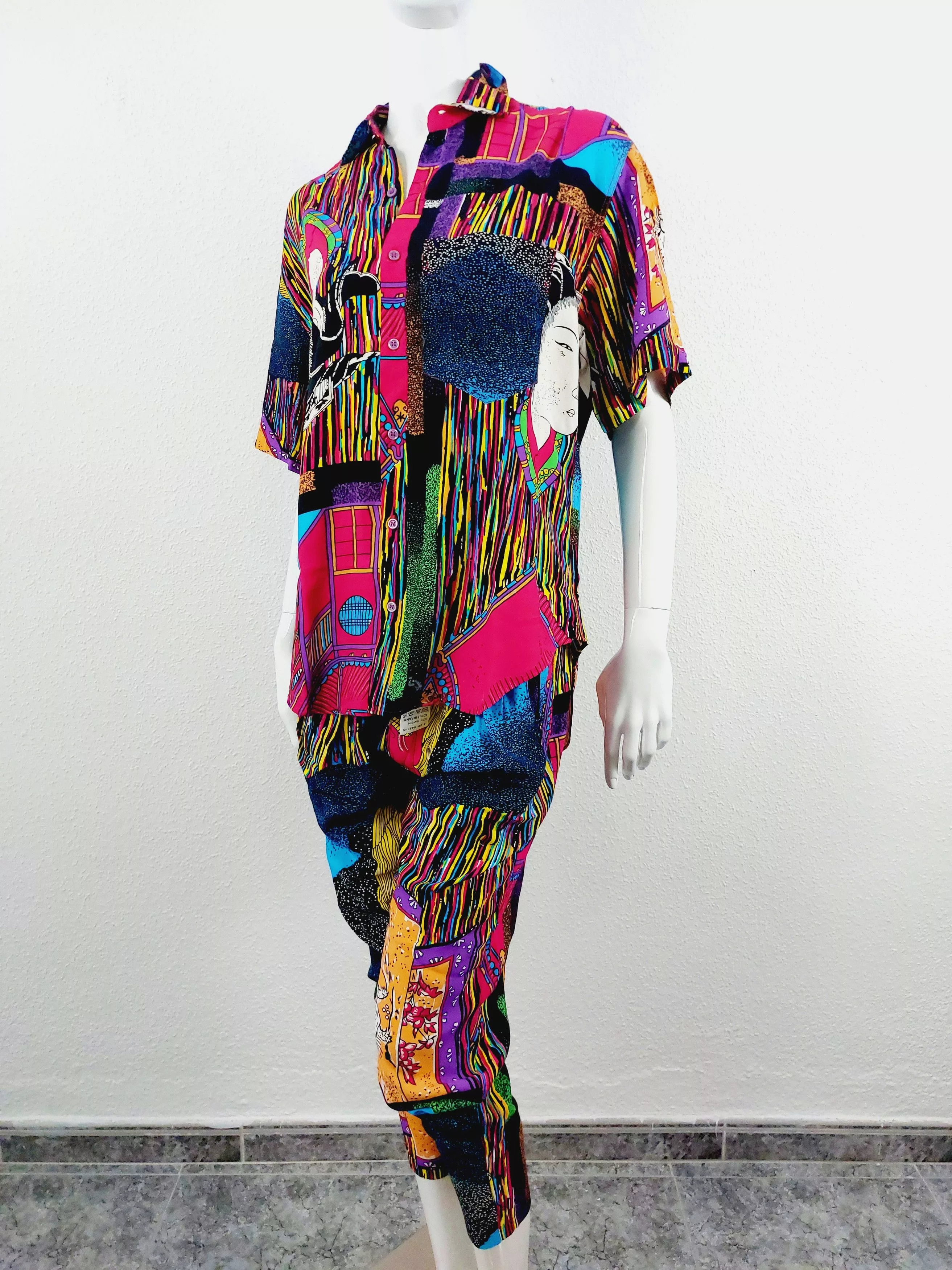 Marithe + Francois Girbaud Maxi Dresses Marithe + Francois Girbaud Dragon Tiger Boho Shirt Pants Set Multi