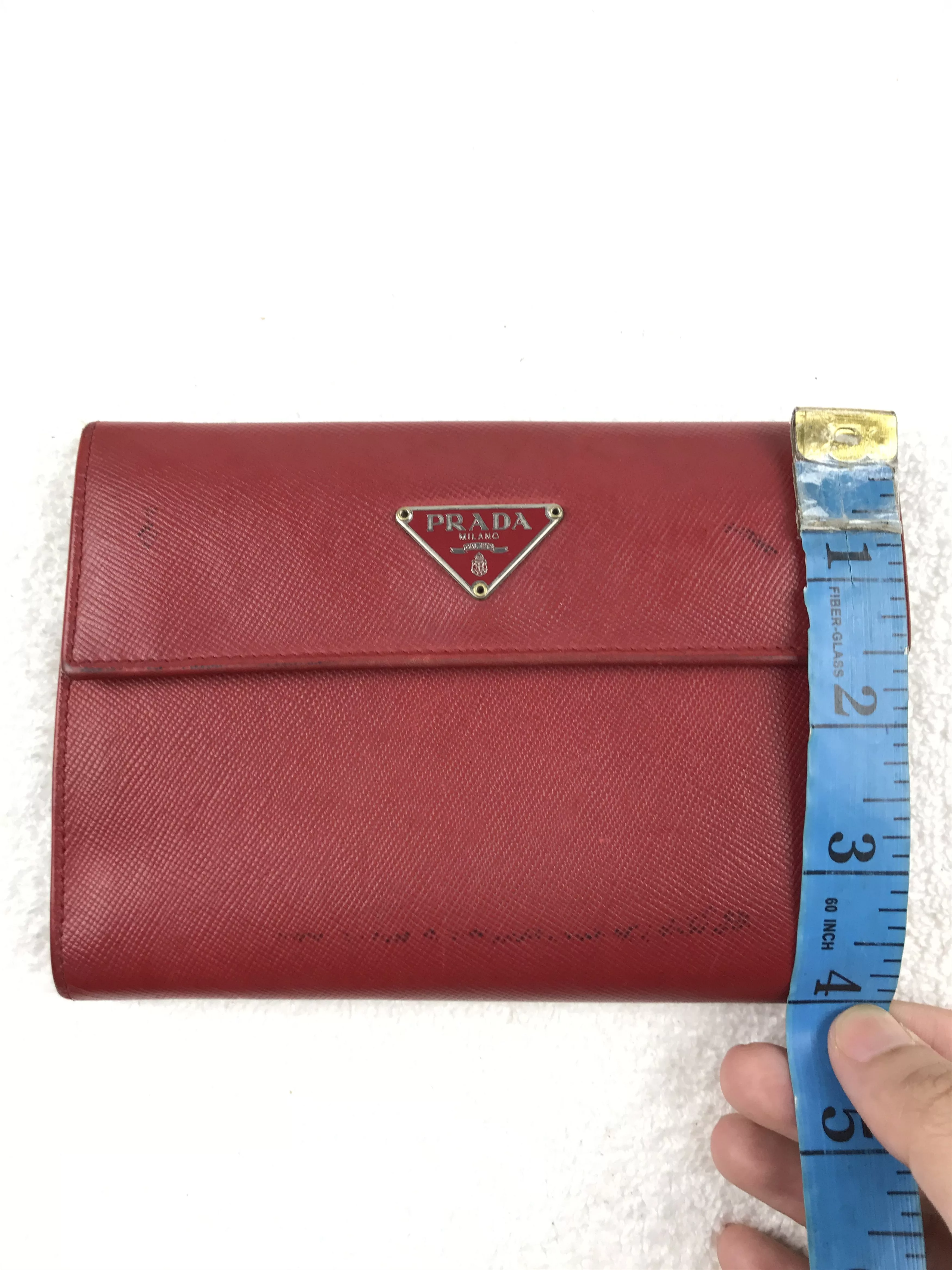 Prada Wallets Prada × Vintage Vintage Prada Red Logo Trifold Wallet Luxury