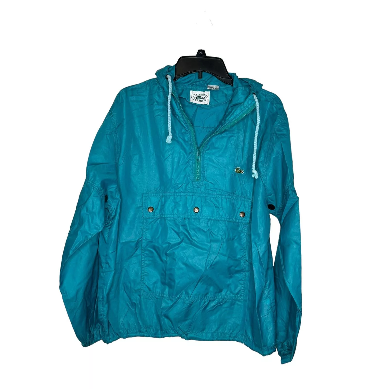 Izod Light Jackets Izod Lacoste Men's Jacket Vintage Hooded Windbreaker Medium Blue