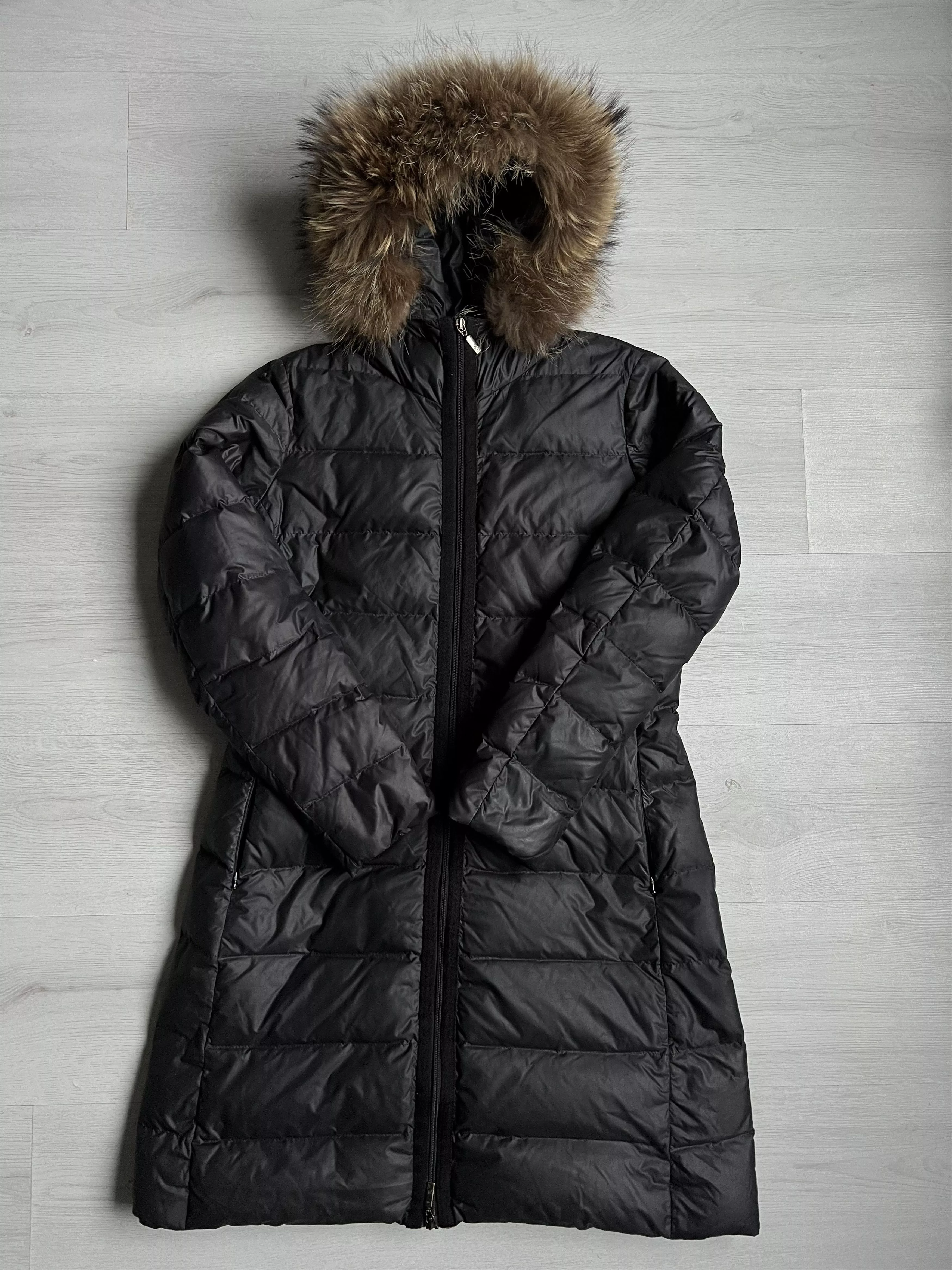 Moncler Jackets Moncler Nantesfur Giubbotto Women’s Real Down Coat Black