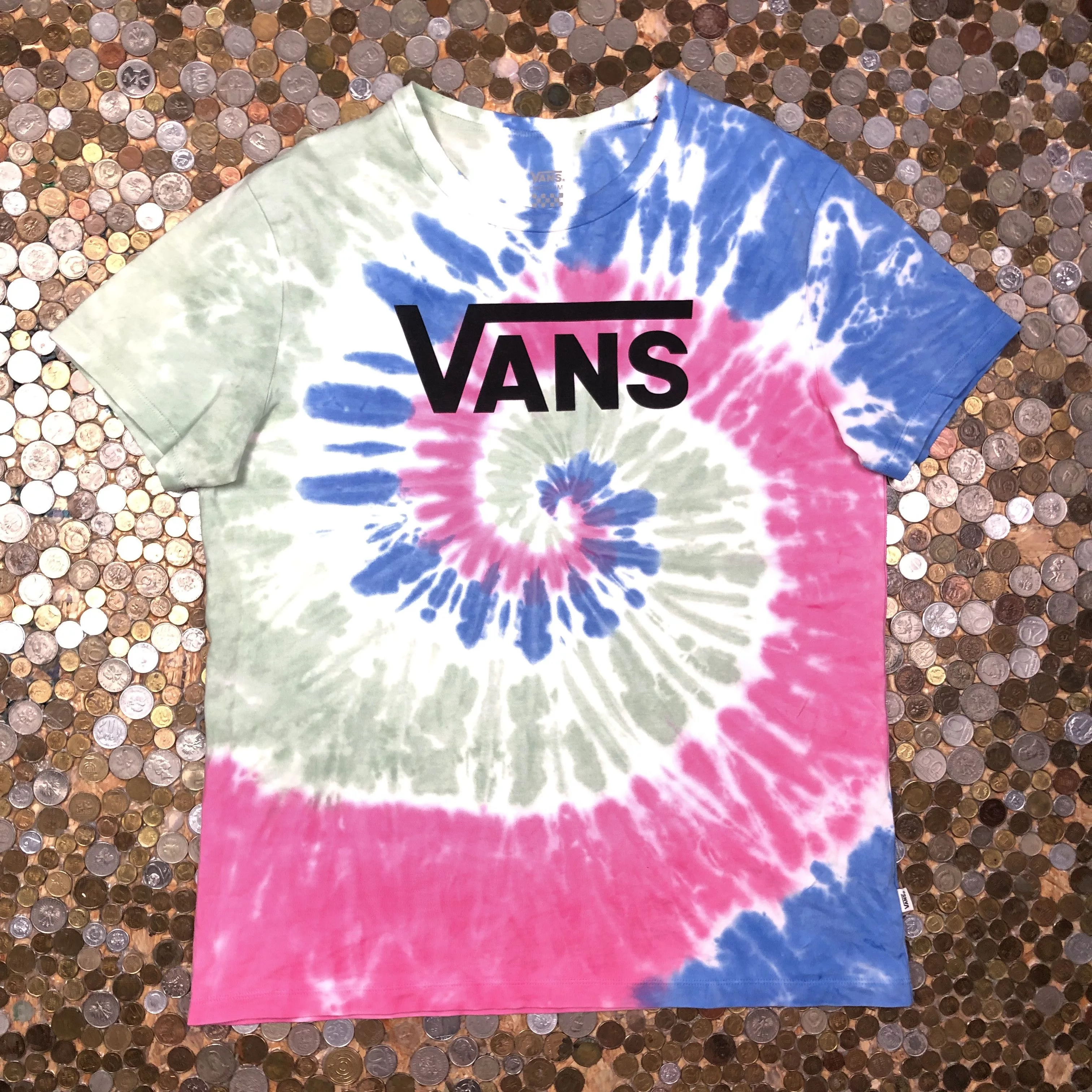 Vans Short Sleeve T Shirts Vans × Vintage Vans vintage rainbow tie dye summer t-shirt tee 90's vibe Multi