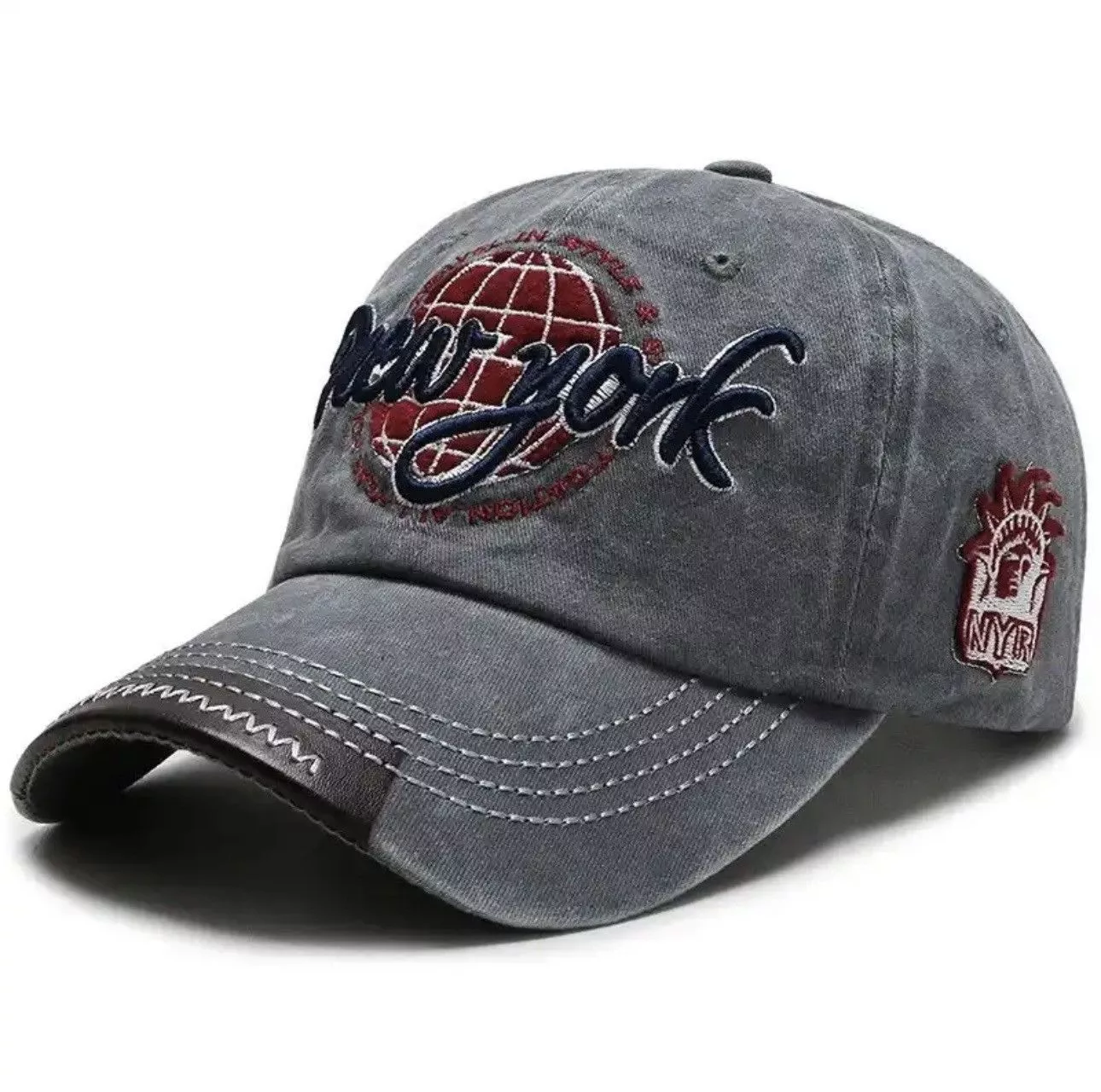 Designer Hats Designer New Distressed Cotton Washed Baseball Cap Outdoor Casual Silver