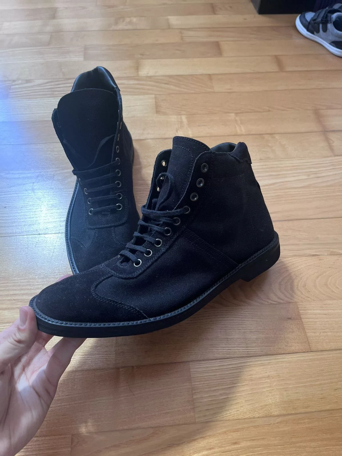 Jil Sander Boots Jil Sander Black Suede and Canvas Boots