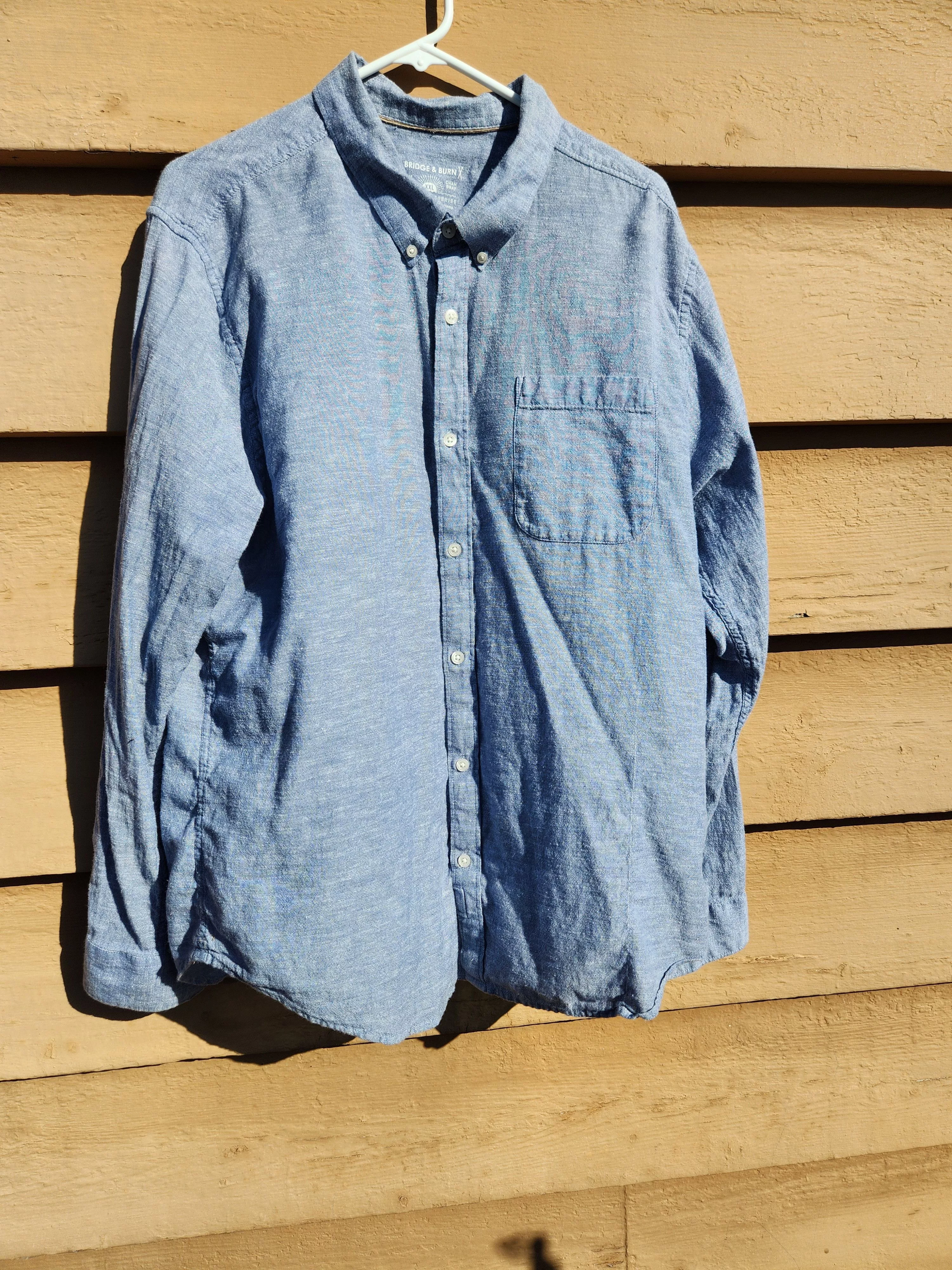 Bridge & Burn Shirts Button Ups Bridge & Burn Bridge and Burn Chambray Blue