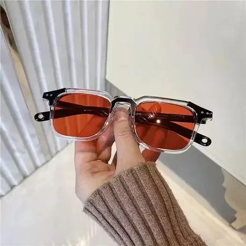 Electric Visual Glasses Electric Visual Orange Hip Hop Retro Rectangular Clear Rim Sunglasess Streetwear