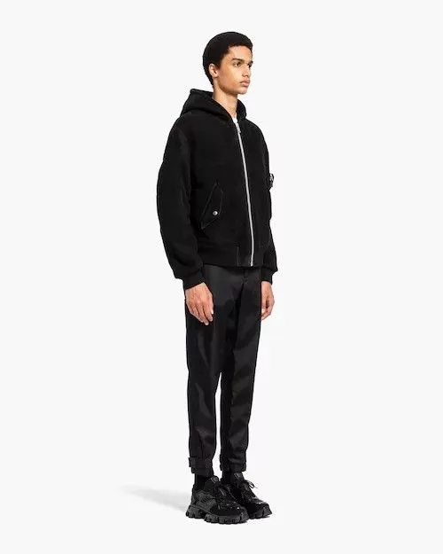 Prada Bombers Prada o1mt1gz0724 Shearling Bomber Jacket in Black