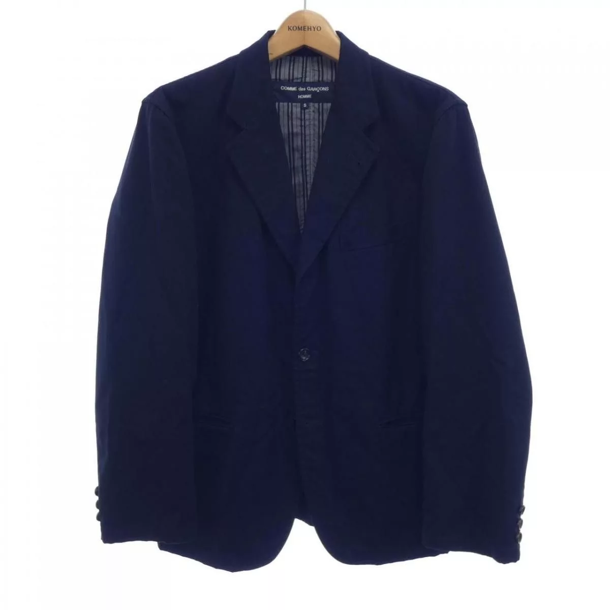 Comme des Garcons Light Jackets Comme des Garcons Jacket Tailored Cotton Plain Black