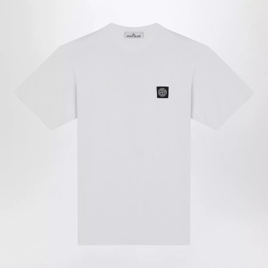 Stone Island Short Sleeve T Shirts Stone Island o1d2blof0624 Cotton Logo T-Shirt in White