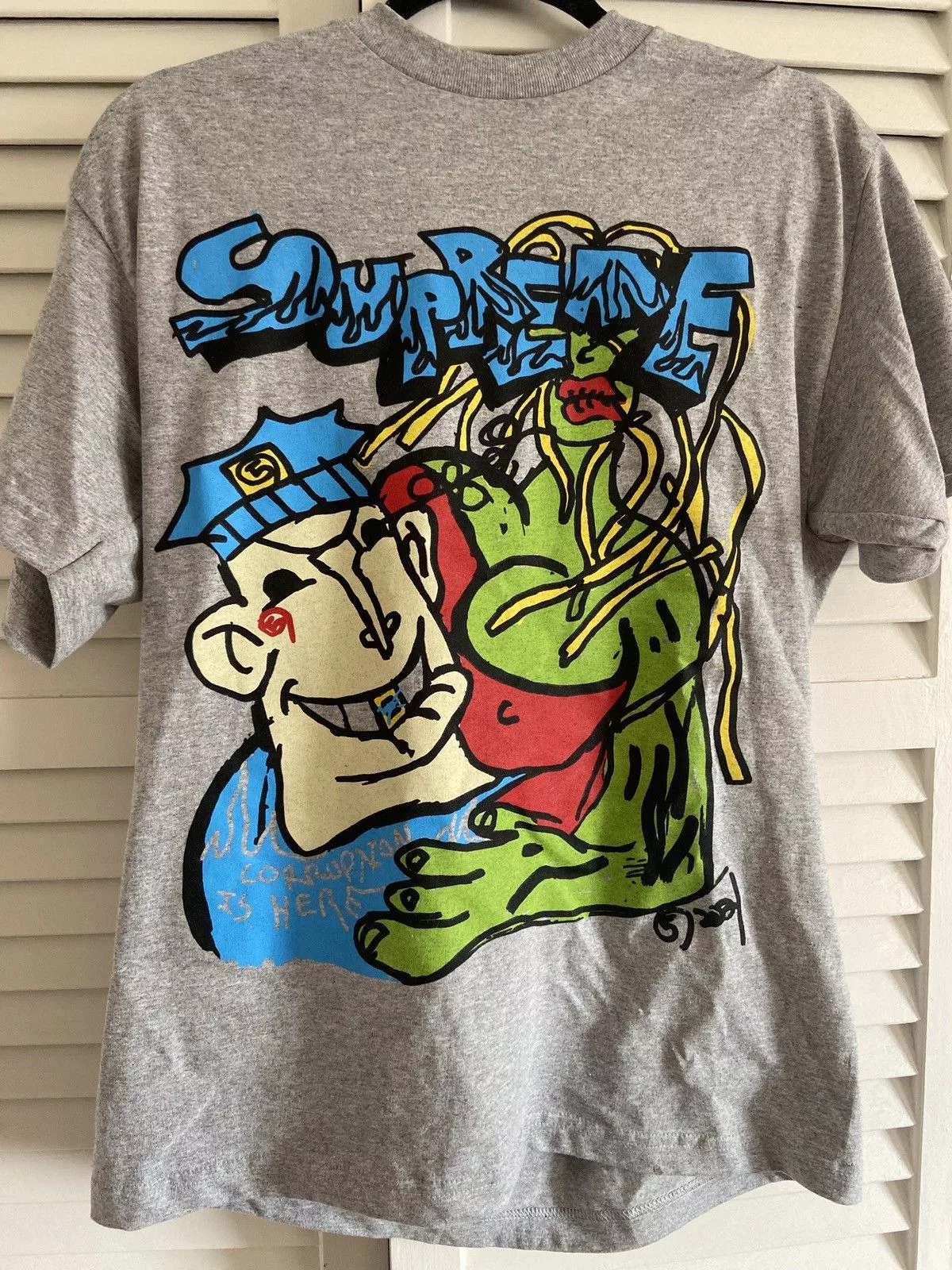 Other Short Sleeve T Shirts Other SUPREME CORRUPTION Gray