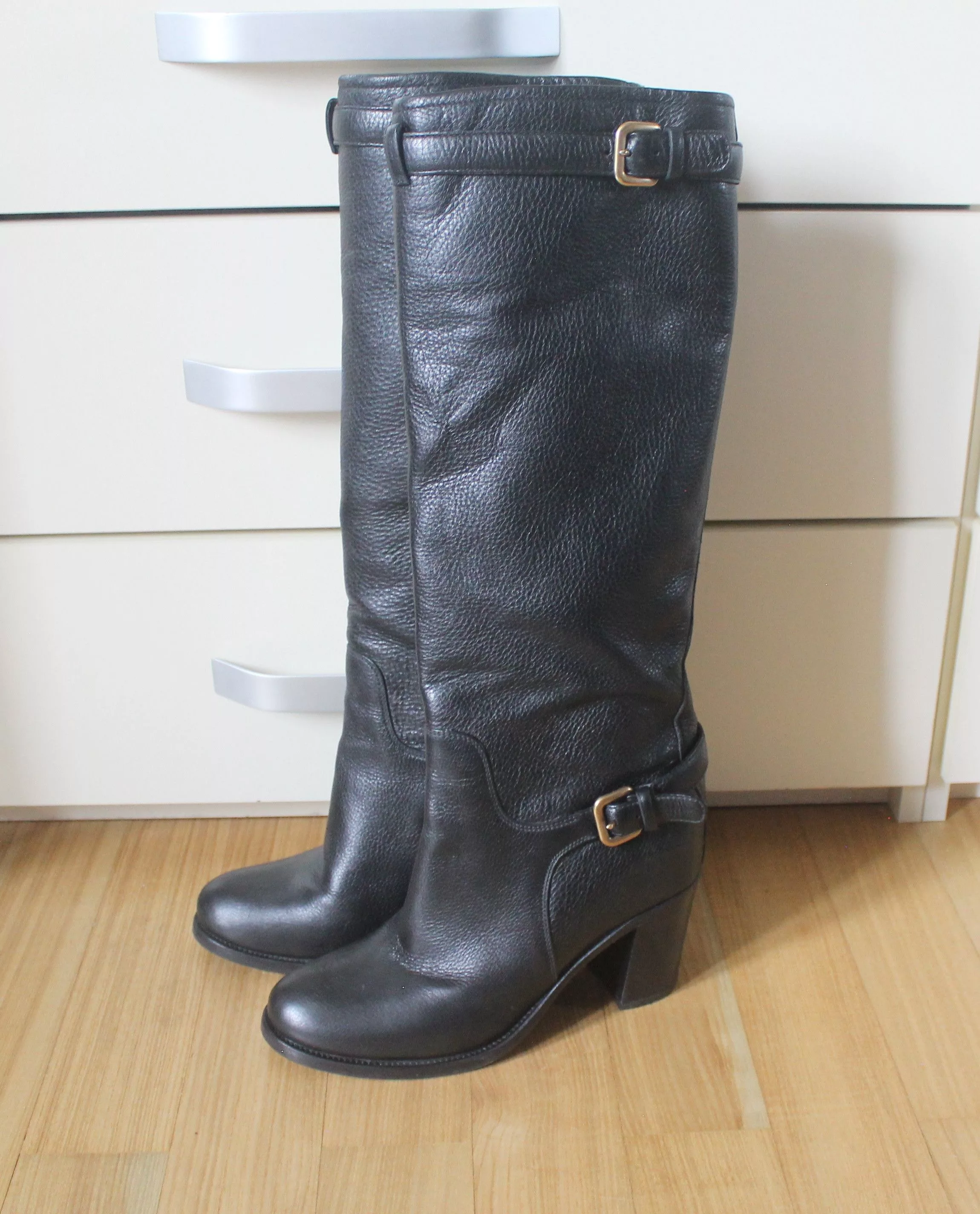 Prada Boots Prada Black High Leather Boots