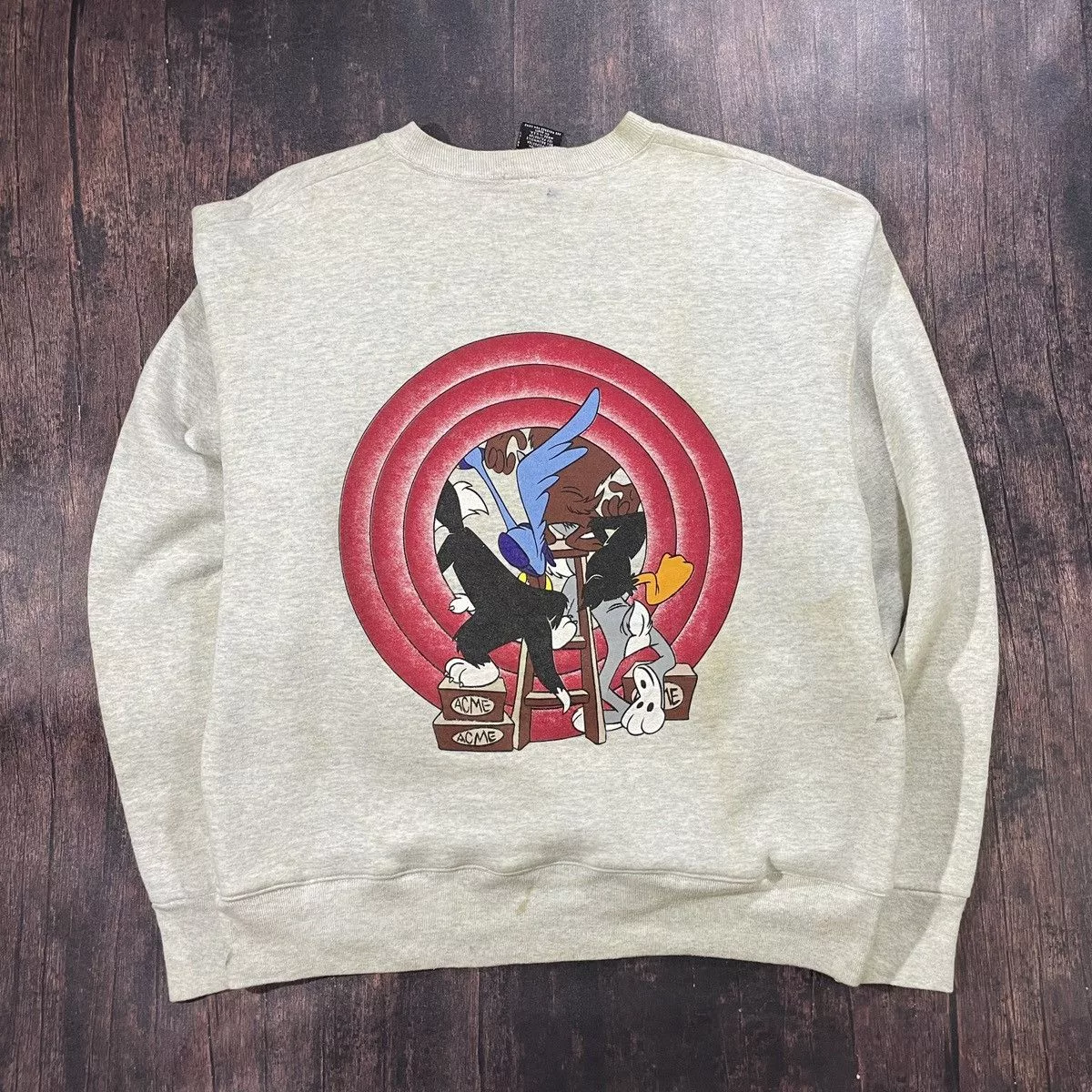 Warner Bros Light Jackets Warner Bros Looney Tunes Crew Sweatshirt Gray