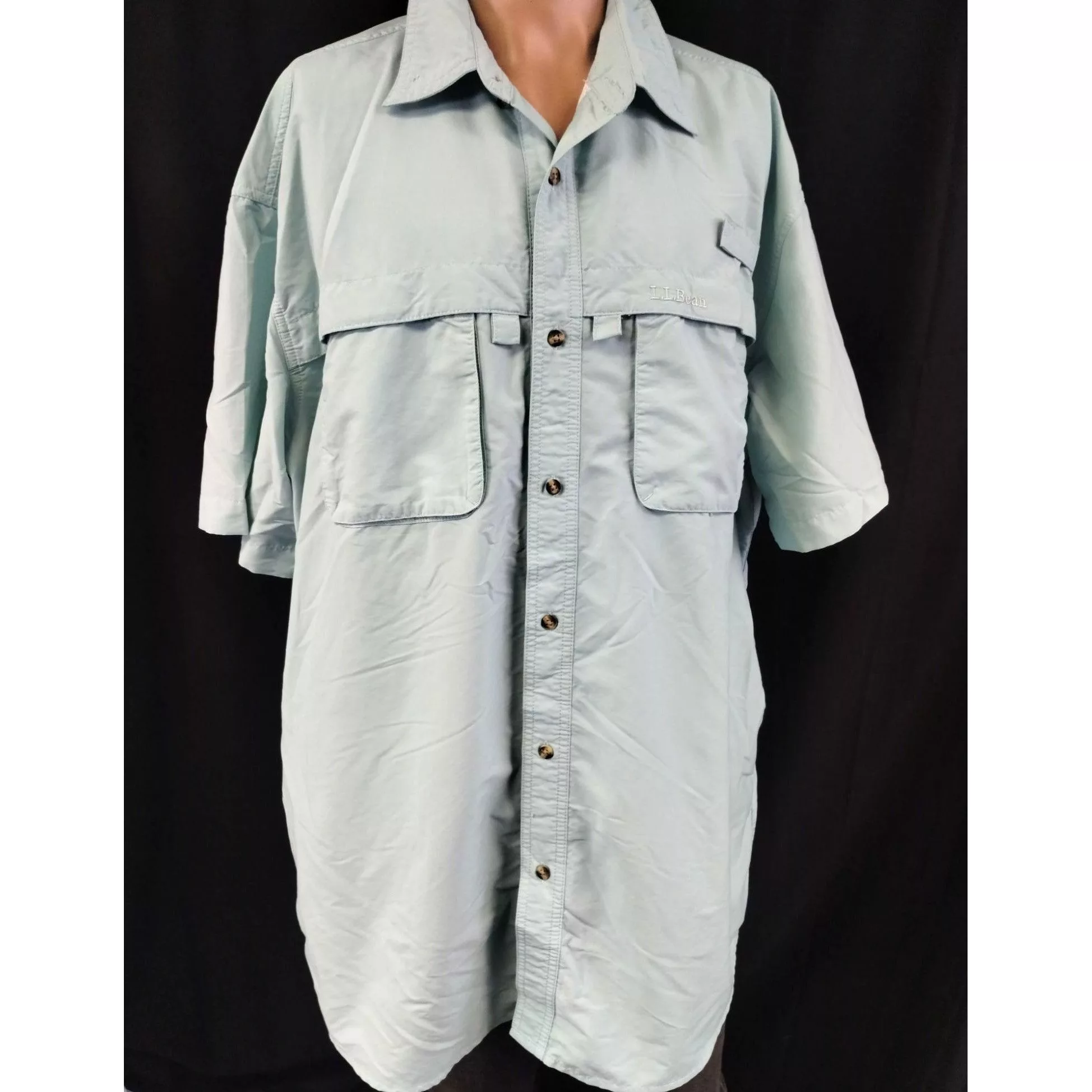 L.L. Bean Shirts Button Ups L.L. Bean Men's Agua Fishing Shirt/Button Up SzXLT SKU3425 Blue