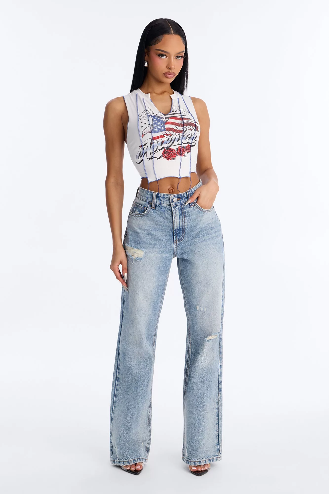The Free America Tank Top - White