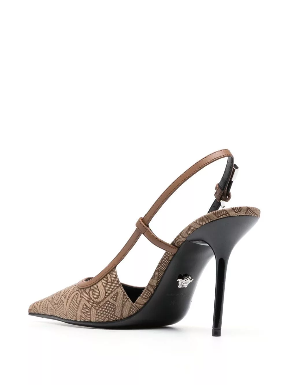 Versace Heels Versace Slingback Leather Pump in brown