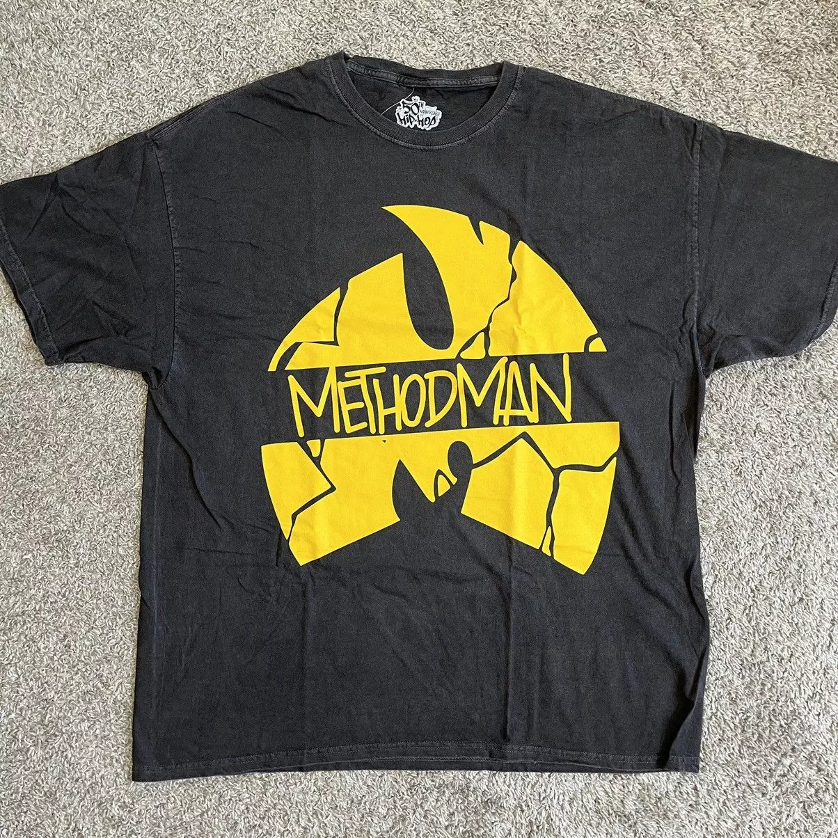 Wu-Tang Clan Short Sleeve T Shirts Wu-Tang Clan 🔴Wu-Tang Shirt Size Large Method Man Big Logo Hip-Hop 50th Gray