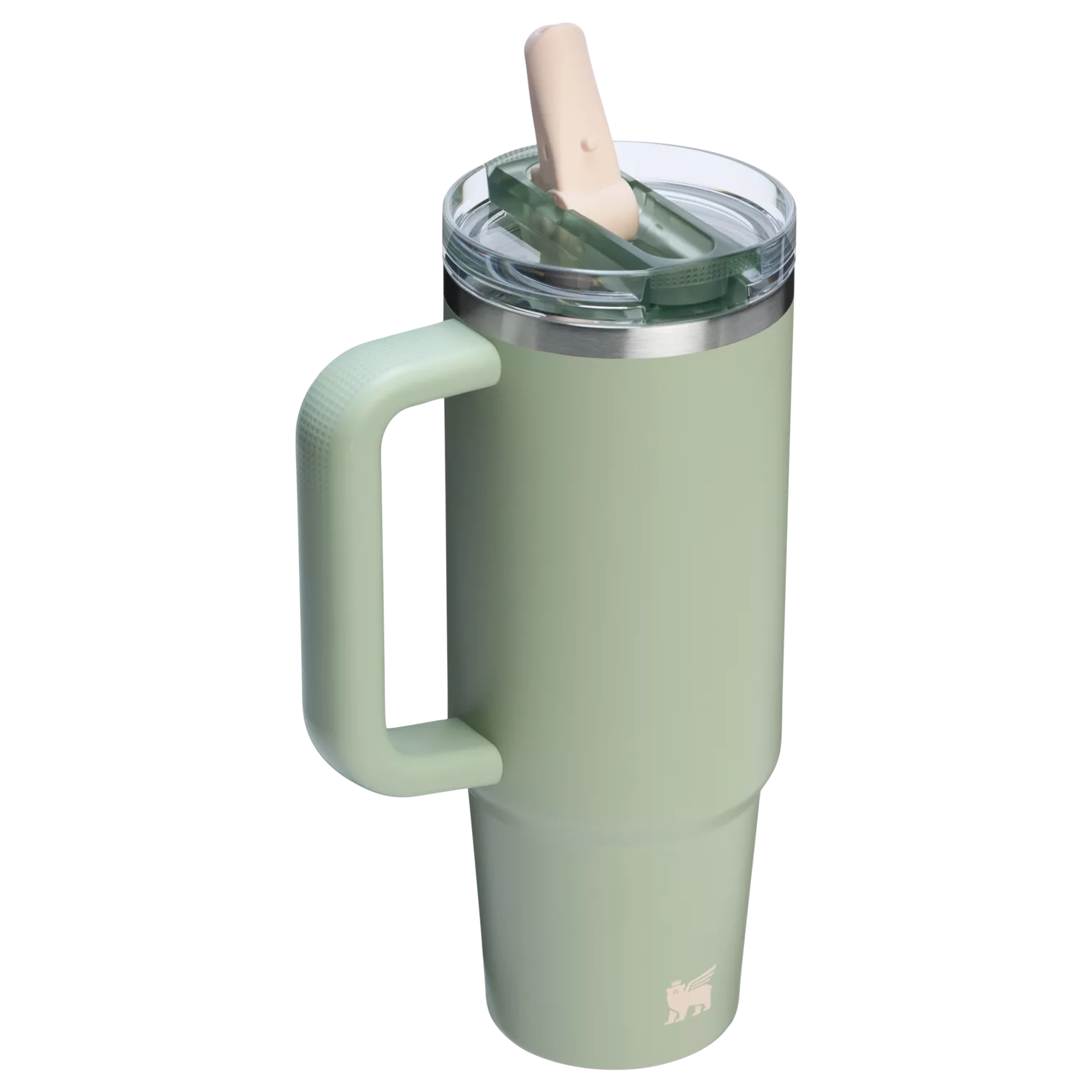 Stanley 30 OZ IceFlow Flip Straw Stainless Steel Tumbler In Lichen Green