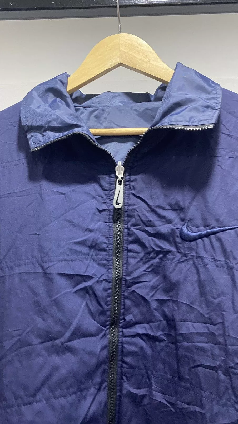 Nike Light Jackets Vintage Nike Big Swoosh Reversible Down Jacket Boxy Blue