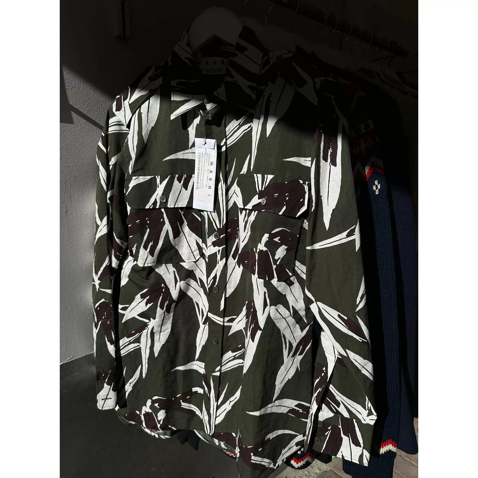 Marni Shirts Button Ups Archive Marni Resort 2015 Flower Camo Print Button-Up [NEW] Green