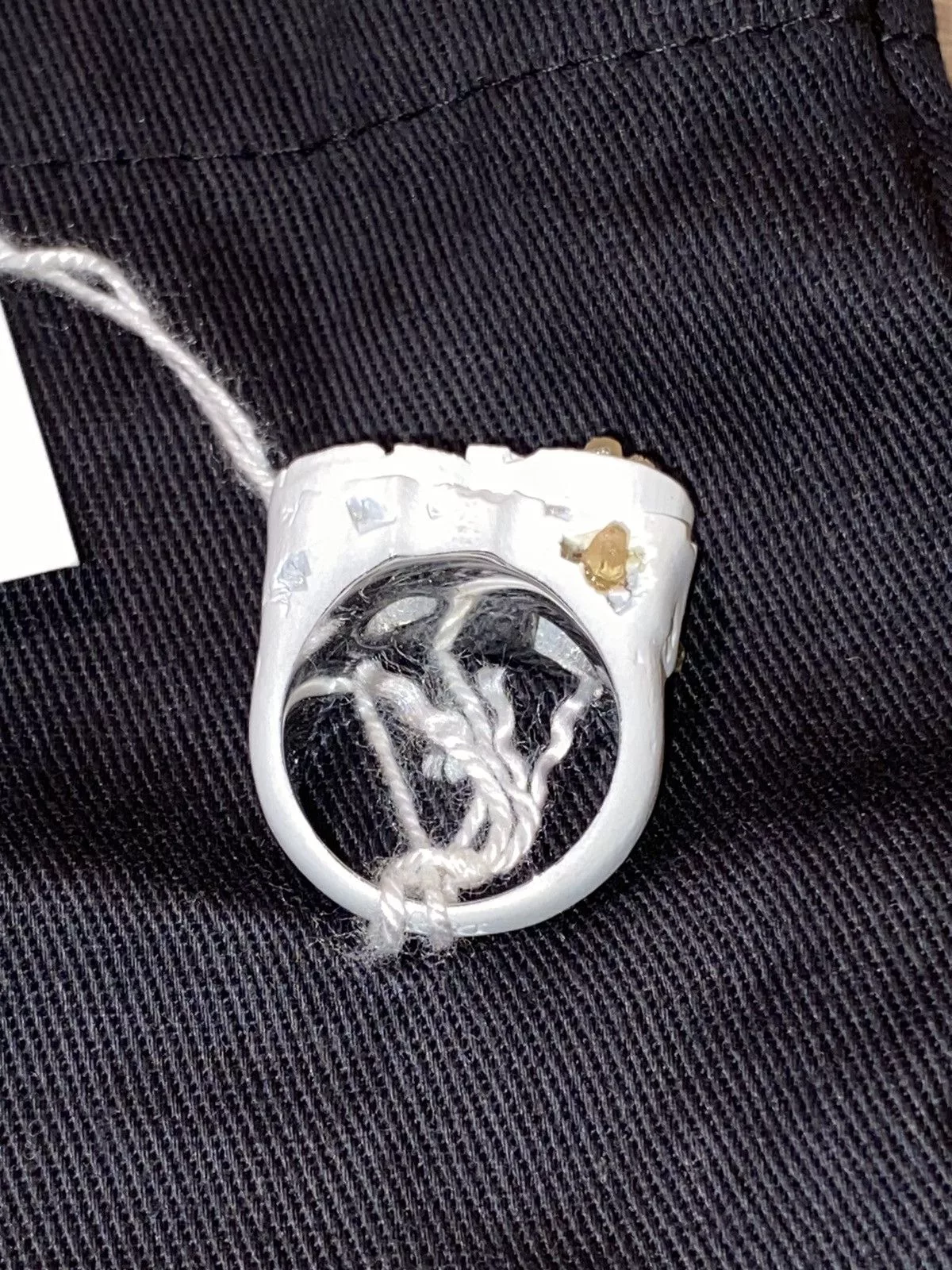 Daniel Arsham Jewelry Watches Daniel Arsham × Dior Dior x Daniel Arsham Eroded CD Ring (SMALL/MEDIUM) White
