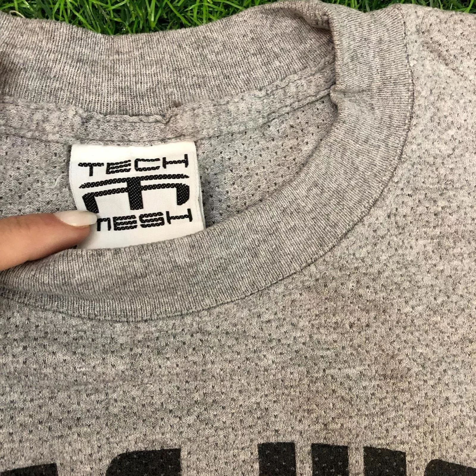 Other Short Sleeve T Shirts Other Men’s Grey Tech Mesh ‘Texas High Baseball’ Graphic Tee Gray
